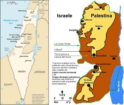 La situazione territoriale Isr.-Palest.
